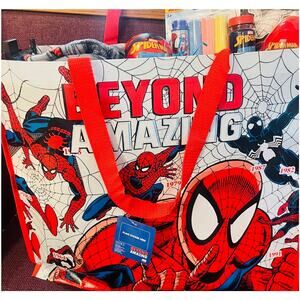 Spider-Man  large gift bag with a 60 x 90 twin adorable throw Spider-Man chalk